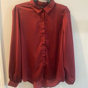 Zac & Rachel Red and Black Polka Dot Button Down Shirt